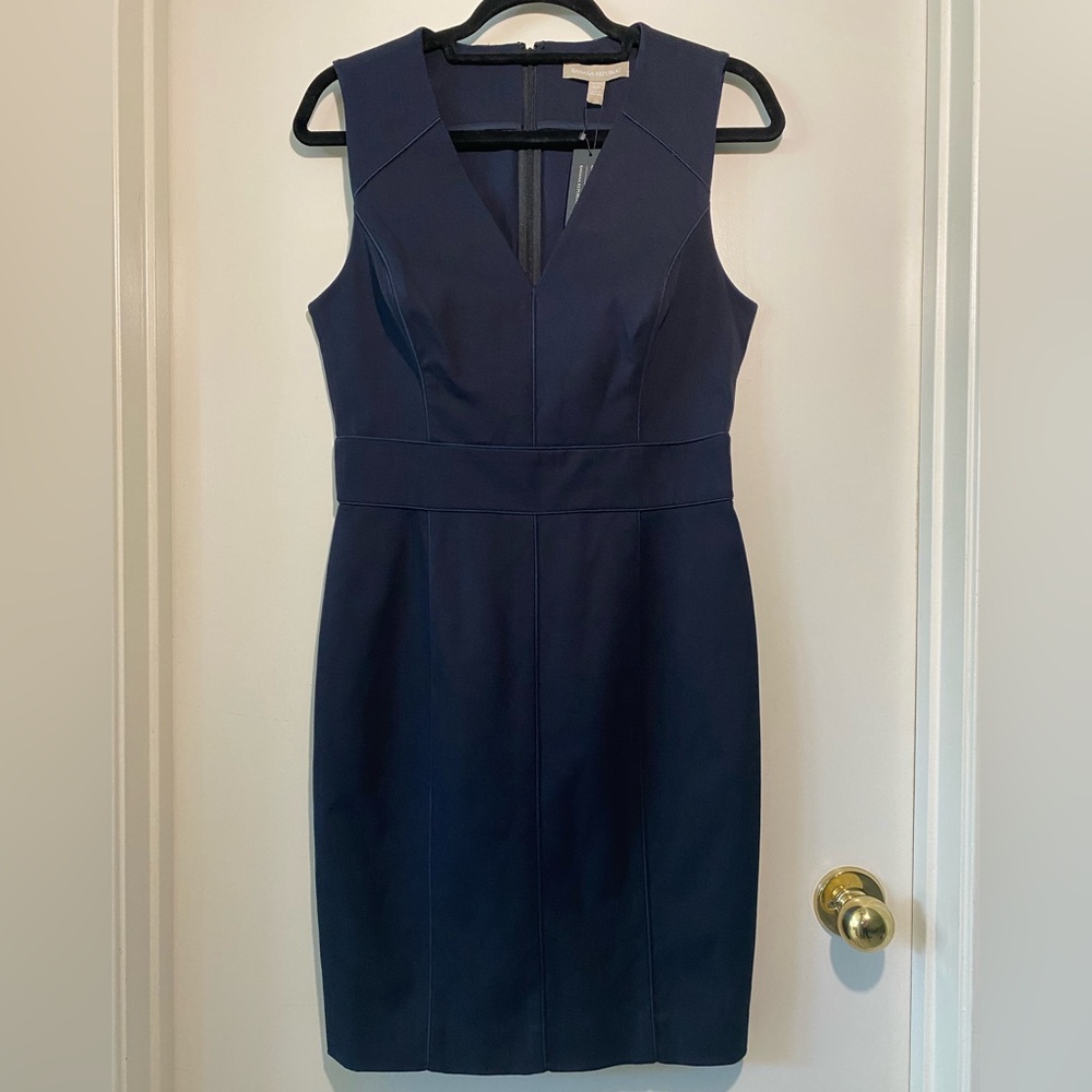 Banana Republic Blue Plunge Sheath Mini Dress